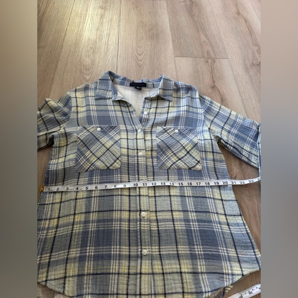 Sanctuary Blue and Gray Plaid Tomboy Shirt 100% COTTON.👕 - Picture 3 of 9